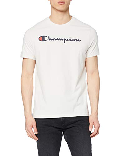 Champion Hombre - Camiseta Classic Logo - Ecru, XL