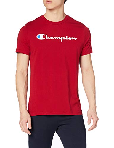 Champion Hombre - Camiseta Classic Logo - Rojo, S