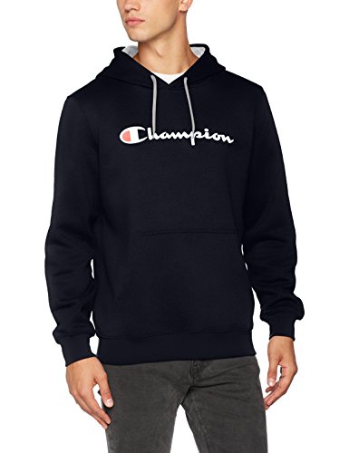 Champion Hombre - Sudadera con Capucha Classic Logo - Azul, S