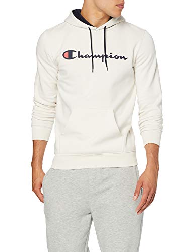 Champion Hombre - Sudadera con Capucha Classic Logo - Ecru, XL