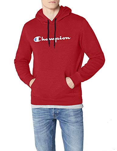 Champion Hombre - Sudadera con Capucha Classic Logo - Rojo, L