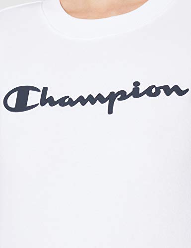 Champion Legacy Classic Logo Crewneck Suéter, Blanco, Blanca, L Regular para Mujer