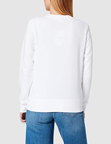 Champion Legacy Classic Logo Crewneck Suéter, Blanco, Blanca, L Regular para Mujer