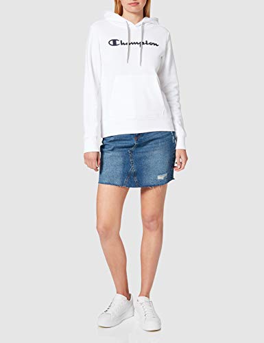 Champion Legacy Classic Logo Sudadera con Capucha, Blanco, L para Mujer