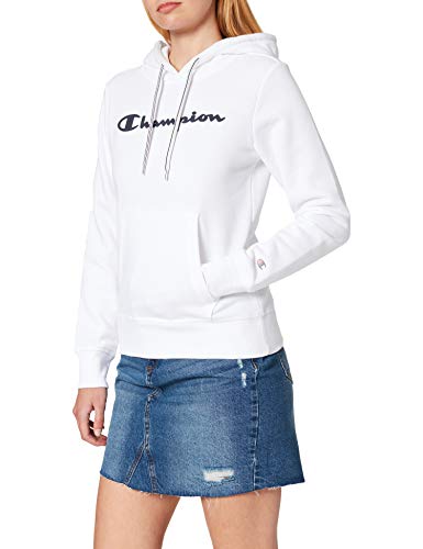 Champion Legacy Classic Logo Sudadera con Capucha, Blanco, L para Mujer