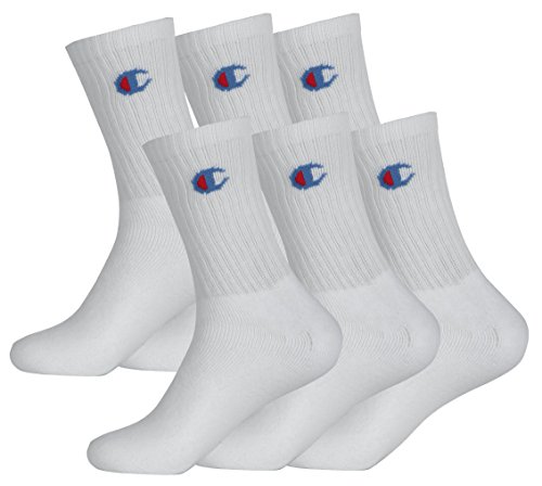 Champion LEGACY CREW SOCKS X6 Calcetines de Deporte, Blanco, 39-42 (Pack de 6) Unisex-Adulto