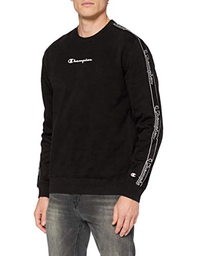 Champion Men's Seasonal Tape Sweatshirt Sudadera, Black (Kk001), S para Hombre