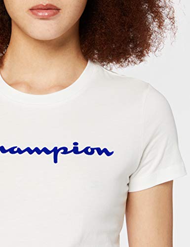 Champion Mujer - Camiseta Classic Logo - Blanco, M