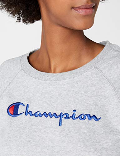 Champion Mujer - Sudadera Classic Logo - Gris, S