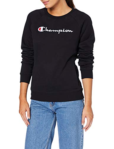 Champion Mujer - Sudadera Classic Logo - Negro, S