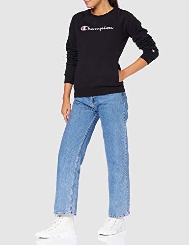 Champion Mujer - Sudadera Classic Logo - Negro, S