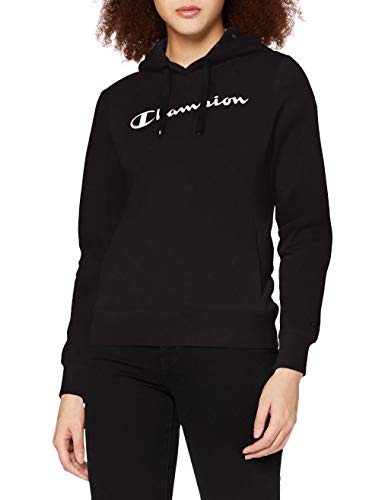 Champion Mujer - Sudadera con Capucha Classic C-Logo Allover - Negro, XL