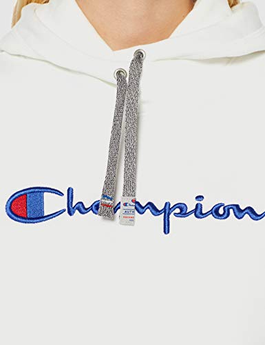 Champion Mujer - Sudadera con Capucha Classic Logo - Blanco, S