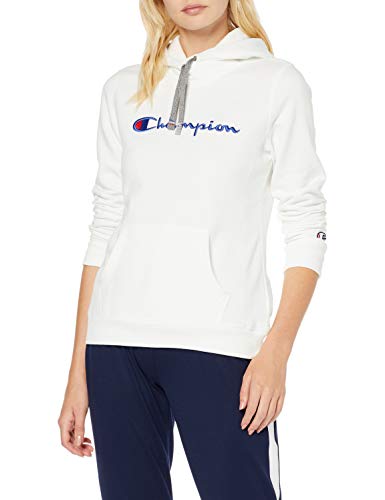 Champion Mujer - Sudadera con Capucha Classic Logo - Blanco, S