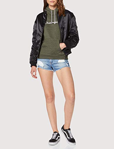 Champion Mujer - Sudadera con Capucha Classic Logo - Verde, XL