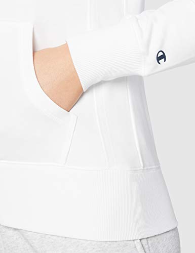 Champion Mujer - Sudadera con Capucha y Cremallera Classic Small Logo - Blanco, M