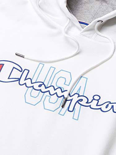 Champion Powerblend Sudadera con Capucha, Blanco - Outline España & Script, XXL para Hombre