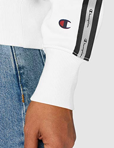 Champion Women's Seasonal Metallic Logo Hooded Sweatshirt Sudadera con Capucha, Blanco (WW001), Small para Mujer