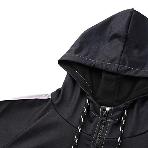 Chándal Completo de Hombre 2 Piezas Conjunto Ropa Chandal de Hombre Sudadera Cárdigan de Manga Larga con Capucha y Bolsillos + Pantalones Largos Casual Deportivo Primavera Otoño (Gris, XXL)