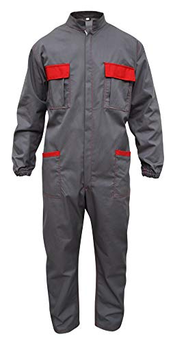 Chándal de trabajo multibolsillos de poliéster y algodón – Azul/Naranja Marrón/Amarillo Gris Verde Azul Gris Gris Rojo Azul gris, rojo L