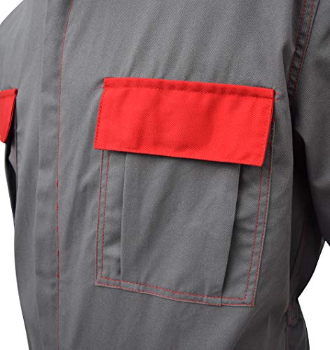 Chándal de trabajo multibolsillos de poliéster y algodón – Azul/Naranja Marrón/Amarillo Gris Verde Azul Gris Gris Rojo Azul gris, rojo L