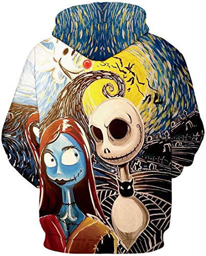 Chaos World Hombres Sudaderas con Capucha cordón Bolsillos 3D Impreso Pullover Hoodies (024 Zombie,S)