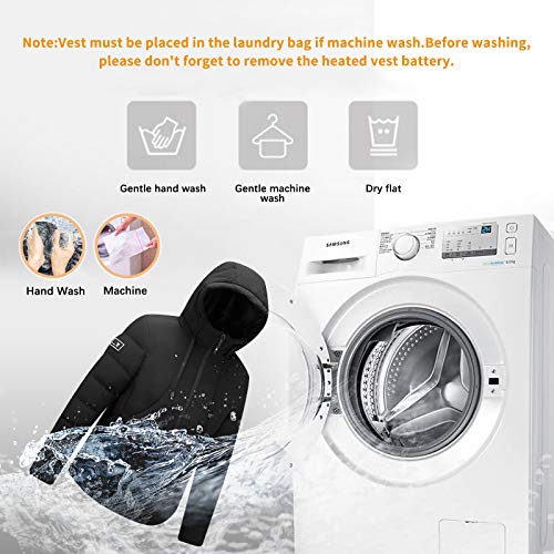 Chaqueta Calefactable con Capucha,Hombres Ropa Abrigada de Invierno con 3 Niveles de Calefacción,Puerto de carga USB,Mujeres Abrigos Impermeables para Trabajo al Aire Libre Esquí Montar Motocicleta