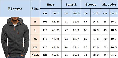 Chaqueta con Capucha de Hombre Ropa Estilo Deportivo Sudadera Cierre de Cremallera Abrigo Casual de Cuello Elevado Extragrande Invierno para Hombres (Gris Claro, M)