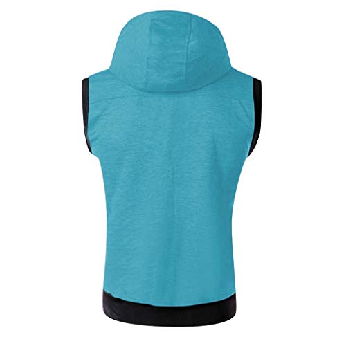 Chaqueta con Capucha Hombre Invierno Casual Chaleco Deporte Blusa Manga Larga De Patchwork Tops chándales Cremallera de Bolsillo Cazadoras riou