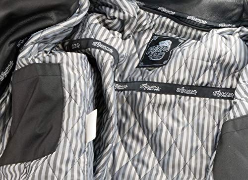 Chaqueta de moto de cuero envejecido de gran calidad,modelo AGUILA by Iguana Custom Collection cruzada con grabado, protecciones homologadas y forro térmico desmontable. (2XL)