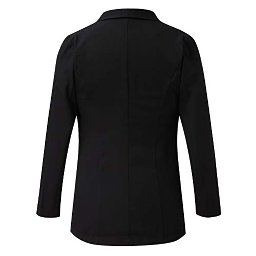 Chaqueta De Traje Mujer Slim Fit Fiesta Blazer Manga Larga De Solapa Oficina Negocios Ejecutiva Trajes Americana Outerwear Primavera Ropa STRIR (M, Negro)