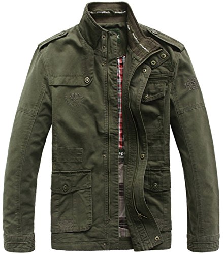 Chaqueta militar del ejército de los EE. UU., de SZYYSD, para hombre, para primavera, hecha de algodón Verde Ejercito Verde UK XL/Asia XXXL