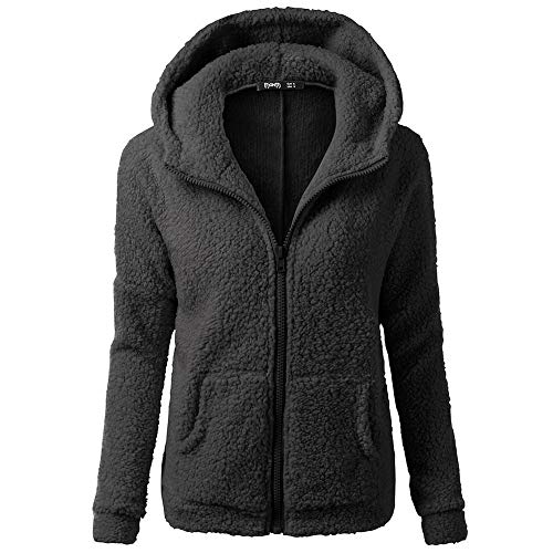 Chaqueta Mujer Invierno Rebajas Abrigos de Mujer Tallas Grandes Parkas Mujer Suelta Jersey de Caliente y Esponjoso Ropa Remata Otoño Abrigo Cálido Sudadera con Capucha Suéter S-5XL vpass