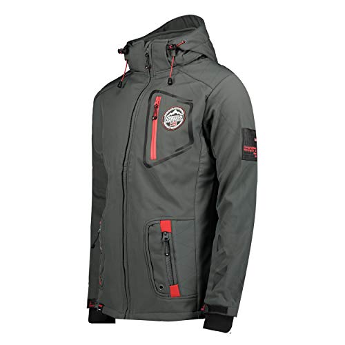 Chaqueta multifunción softshell impermeable para hombre de Geographical Norway, Otoño/Invierno, Manga Larga, Mujer, color gris, tamaño XXL