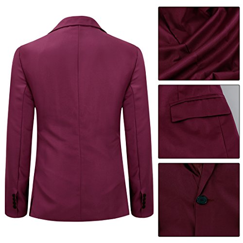 Chaquetas de Traje Casual para Hombre Chaqueta Slim Fit Trajes de un botón Abrigo Chaqueta Casual sólida Tops