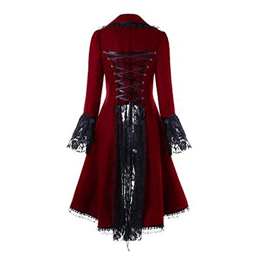 Chaquetas para Mujer De Esmoquin De Halloween Corsé Steampunk Gótico Victoriano para Mujer Manga Larga Encajes Retro Vestido vpass