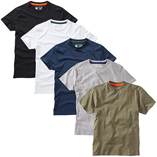 Charles Wilson 5er Packung Einfarbige T-Shirts mit Rundhalsausschnitt (XX-Large, Mixed Essentials Type 23)