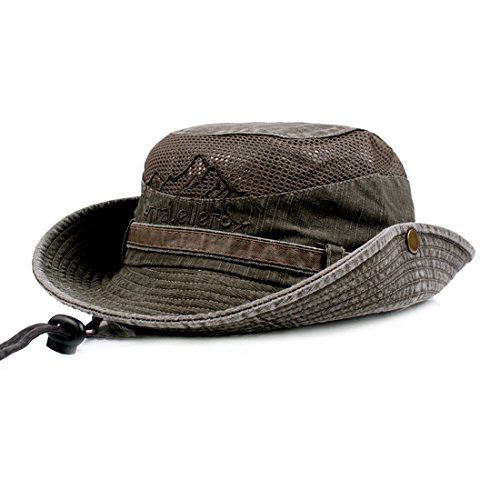 Charmylo para Mujer para Hombre Sombrero para el Sol de Algodón de ala Ancha Bucket Hat Safari Boonie Hat Verano Protección UV Plegable Pesca Hat