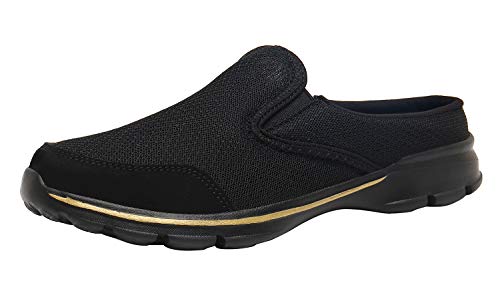 ChayChax Zapatillas de Estar por Casa para Mujer Hombre Zuecos Cómodos Suave Pantuflas de Interior Exterior Antideslizante Ligero Planos Zapatos de Casa, Negro A, 46 EU