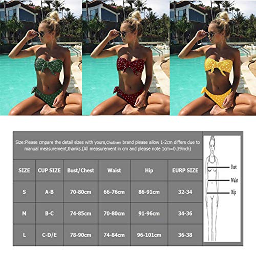 CheChury Bikini Mujer 2021 Dos Piezas Ropa con con Estampado de Lunares Traje de baño Conjunto de Bikini Push-Up Verano Acolchado Bra