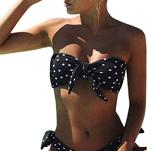 CheChury Bikini Mujer 2021 Dos Piezas Ropa con con Estampado de Lunares Traje de baño Conjunto de Bikini Push-Up Verano Acolchado Bra