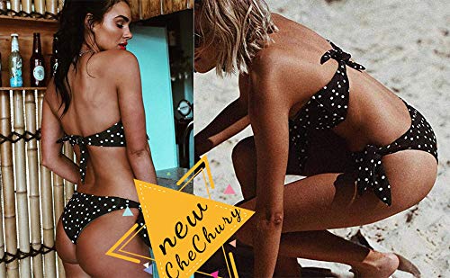 CheChury Bikini Mujer 2021 Dos Piezas Ropa con con Estampado de Lunares Traje de baño Conjunto de Bikini Push-Up Verano Acolchado Bra