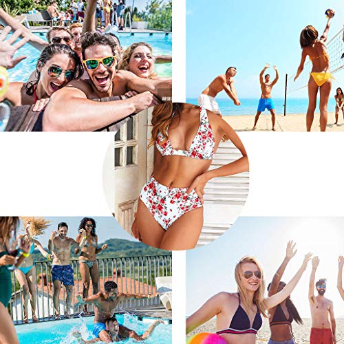 CheChury Bikini Mujer Push up Impresión Traje de baño Conjuntos Cintura Alta Bañador Mujer de Talle Alto Vintage Bikini Set para Mujer