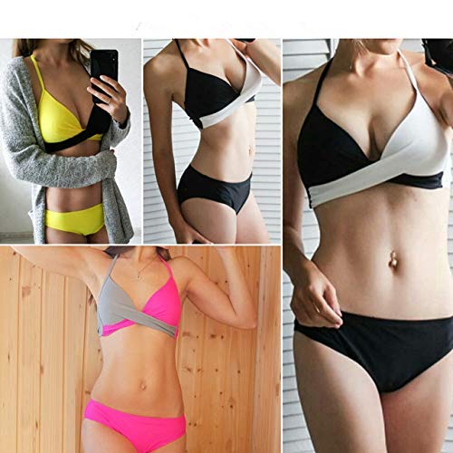 CheChury Bikinis Mujer 2021 Push Up Halter Bikini Traje de baño Acolchado Bra Tops y Braguitas Bikini Sets Talla Grande Bañador Vacaciones