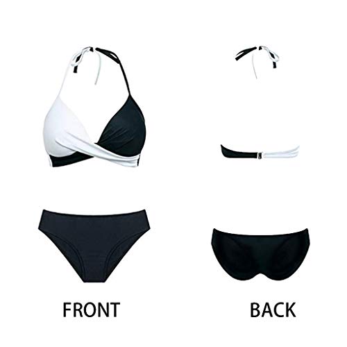 CheChury Bikinis Mujer 2021 Push Up Halter Bikini Traje de baño Acolchado Bra Tops y Braguitas Bikini Sets Talla Grande Bañador Vacaciones