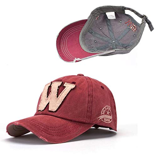 CheChury Gorras W, Gorra de Béisbol Hombre Vintage Gorras Molienda de Borde Viejo Sombrero Deportes al Aire Libre Unisex Casuales Gorra Camionero Caza Pesca