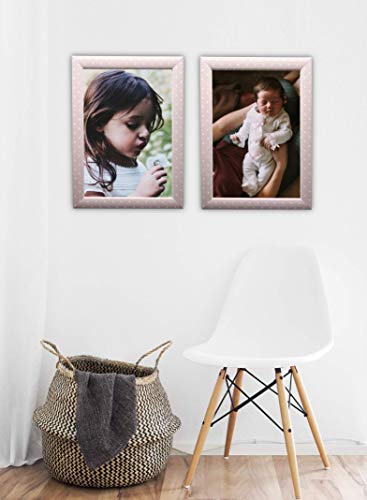 Chely Intermarket, Marco de Fotos 10x15 cm (Rosa Punto) Mod-206| Estilo Infantil-Juvenil | Marco de Madera para Decoración de Casa | Fotografías de Boda | moldura con Relieve.(206-10x15-0,20)