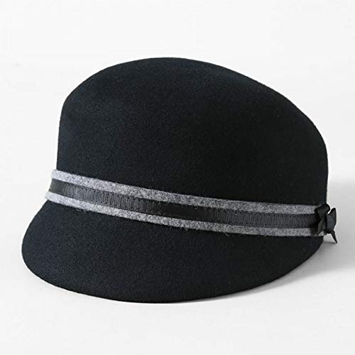 CHENGWJ Fedora Mujer Moda Lana Fieltro Caballero Sombreros Fedoras Sombreros De ala Corta Sombrero De Mujer Gorra Ecuestre