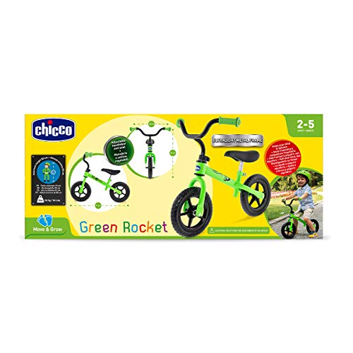 Chicco Bicicleta sin Pedales First Bike para Niños de 2 a 5 Años, Bici para Aprender a Mantener el Equilibrio con Manillar y Sillín Ajustables, Verde - Juguetes para Niños de 2 a 5 Años