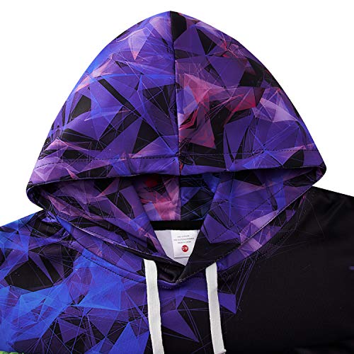 chicolife Unisex Realista 3D Impreso Athletic Pullover Sudaderas con geometría para Hombres Mujeres